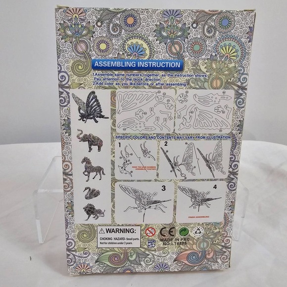 NIB 3D Garden Art Puzzle Set Includes 4 Puzzles & Pens Model # 8885A-D - Picture 8 of 9